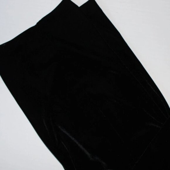 Black Wide Leg Velour Pants Side Zip Dress Barn 14 Vintage 90's Holiday Party - Picture 5 of 9